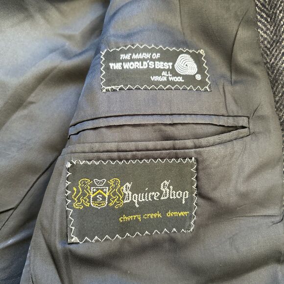 Squire Shop Wool Tweed Blazer Mens Size 38 Gray Made In USA Suit Jacket Vintage - Picture 3 of 11